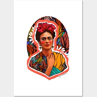 Frida Coral Posters and Art